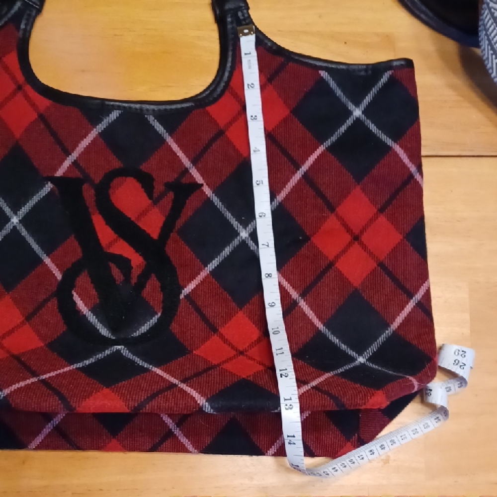 Victoria's Secret Red and Black Checkered Tote - Picture 7 of 8